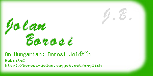 jolan borosi business card